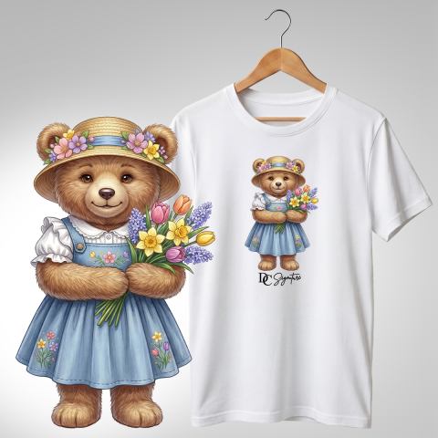 Colecția Ursuleți Cu Flori - Tricou "Ursuleț cu Flori" - DC Signature