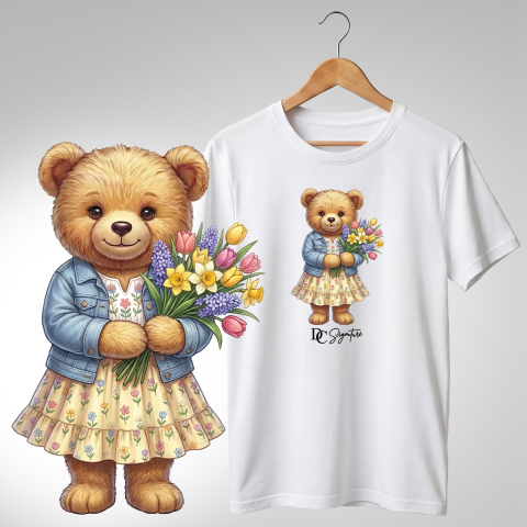 Colecția Ursuleți Cu Flori - Tricou "Ursuleț cu Flori" - DC Signature