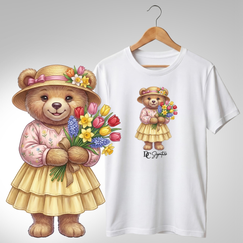 Colecția Ursuleți Cu Flori - Tricou "Ursuleț cu Flori" - DC Signature