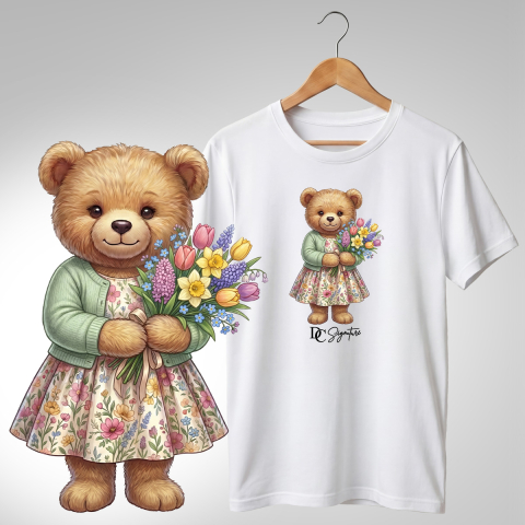 Colecția Ursuleți Cu Flori - Tricou "Ursuleț cu Flori" - DC Signature