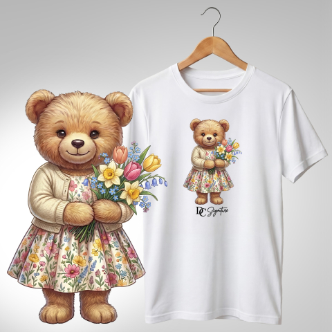 Colecția Ursuleți Cu Flori - Tricou "Ursuleț cu Flori" - DC Signature