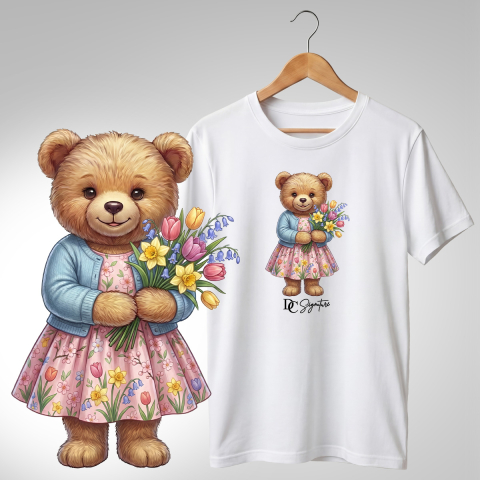Colecția Ursuleți Cu Flori - Tricou "Ursuleț cu Flori" - DC Signature