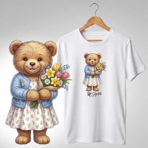 Colecția Ursuleți Cu Flori - Tricou "Ursuleț cu Flori" - DC Signature