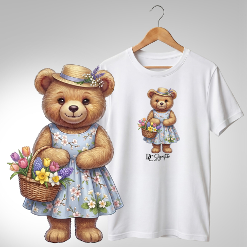 Colecția Ursuleți Cu Flori - Tricou "Ursuleț cu Flori" - DC Signature