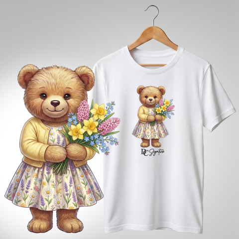 Colecția Ursuleți Cu Flori - Tricou "Ursuleț cu Flori" - DC Signature