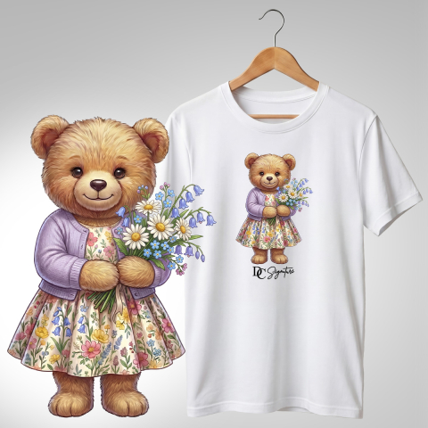 Colecția Ursuleți Cu Flori - Tricou "Ursuleț cu Flori" - DC Signature