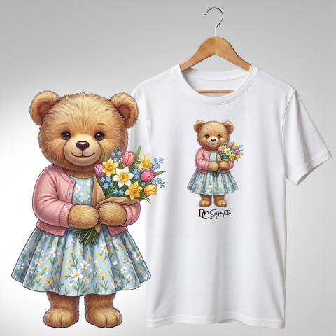 Colecția Ursuleți Cu Flori - Tricou "Ursuleț cu Flori" - DC Signature