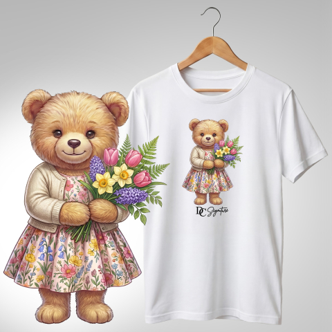 Colecția Ursuleți Cu Flori - Tricou "Ursuleț cu Flori" - DC Signature