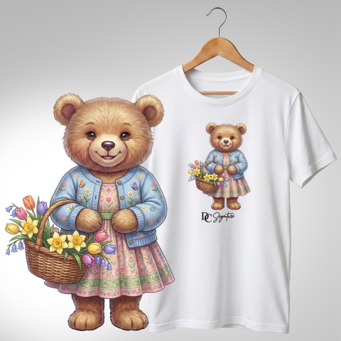 Colecția Ursuleți Cu Flori - Tricou "Ursuleț cu Flori" - DC Signature