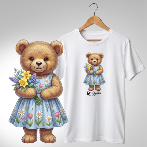 Colecția Ursuleți Cu Flori - Tricou "Ursuleț cu Flori" - DC Signature
