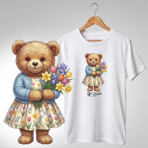 Colecția Ursuleți Cu Flori - Tricou "Ursuleț cu Flori" - DC Signature