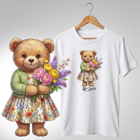Colecția Ursuleți Cu Flori - Tricou "Ursuleț cu Flori" - DC Signature