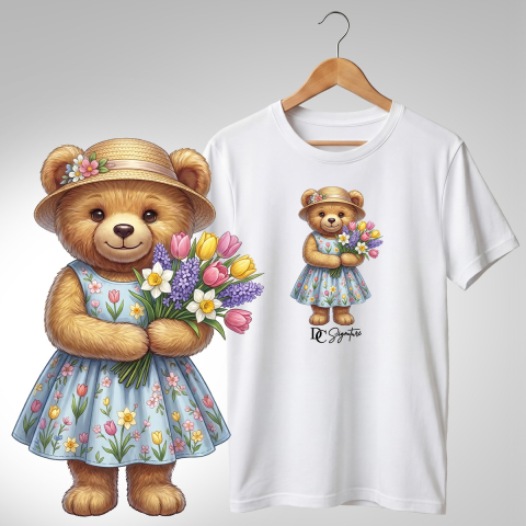 Colecția Ursuleți Cu Flori - Tricou "Ursuleț cu Flori" - DC Signature