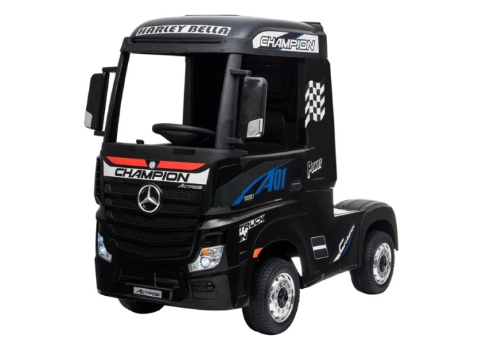 Camion Electric pentru Copii Mercedes Actros - Negru Lăcuit [4]