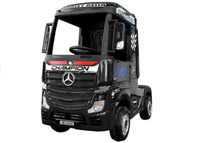 Camion Electric pentru Copii Mercedes Actros - Negru Lăcuit [2]