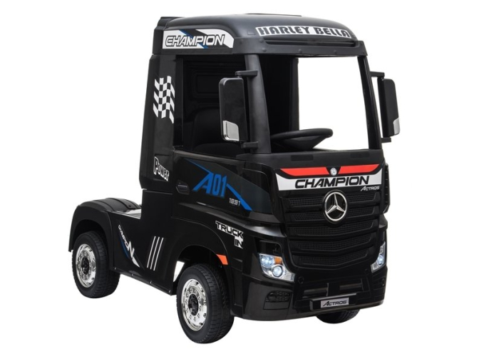 Camion Electric pentru Copii Mercedes Actros - Negru Lăcuit [7]