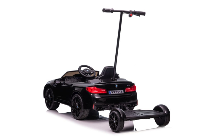 Mașină Electrică pentru Copii BMW M5 12V Negru Lăcuit cu Platformă pentru Părinte [4]