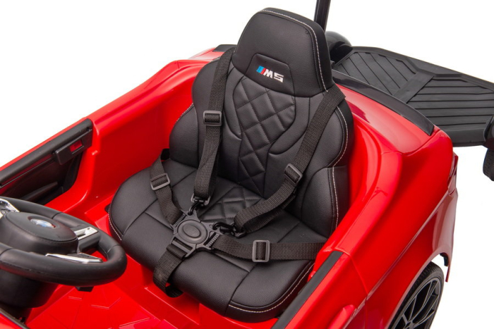 Mașină Electrică pentru Copii BMW M5 Rosu 12V cu Platformă pentru Părinte [12]