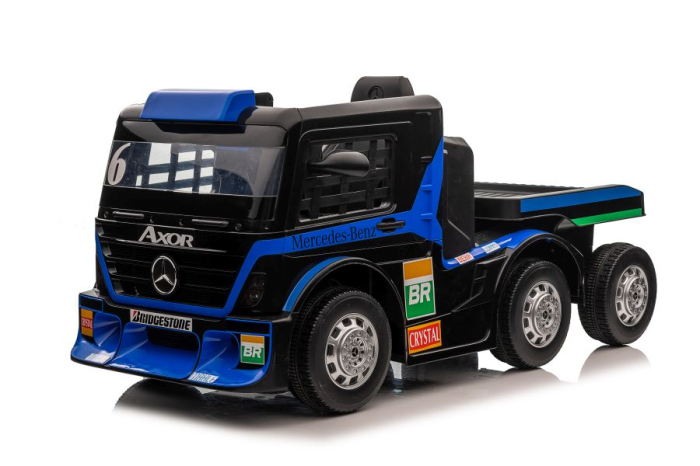 Camion Electric pentru Copii Mercedes-Benz Axor 12V cu Remorcă Bleumarin [4]