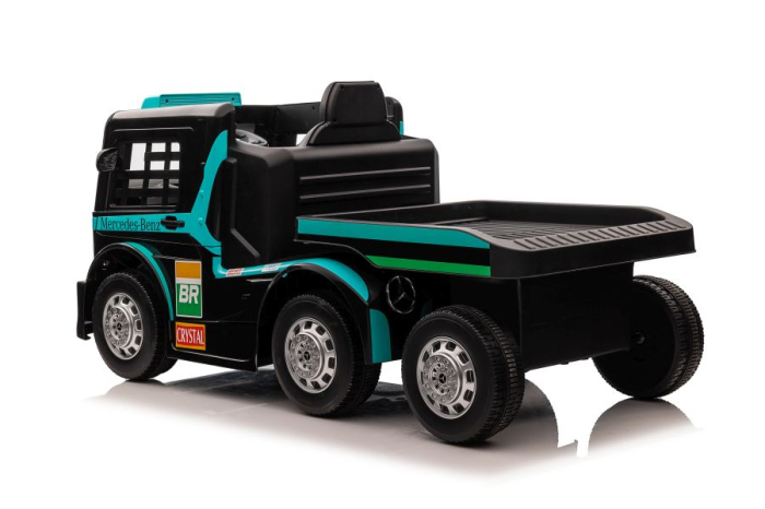 Camion Electric pentru Copii Mercedes-Benz Axor 12V cu Remorcă Albastru [6]