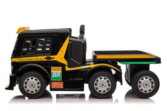 Camion Electric Mercedes-Benz Axor cu Remorcă 12V Galben [5]