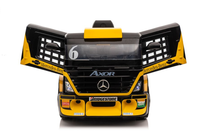Camion Electric Mercedes-Benz Axor cu Remorcă 12V Galben [13]
