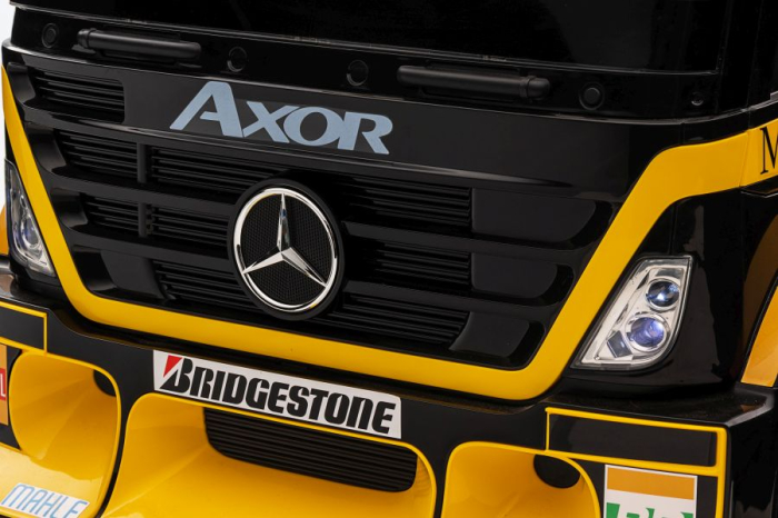 Camion Electric Mercedes-Benz Axor cu Remorcă 12V Galben [7]