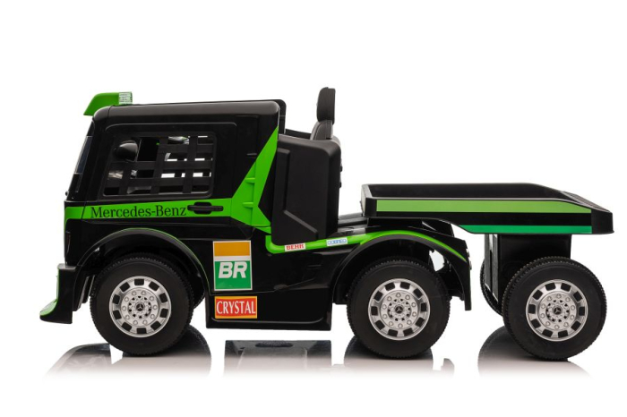 Camion Electric pentru Copii Mercedes-Benz Axor 12V cu Remorcă Verde [3]