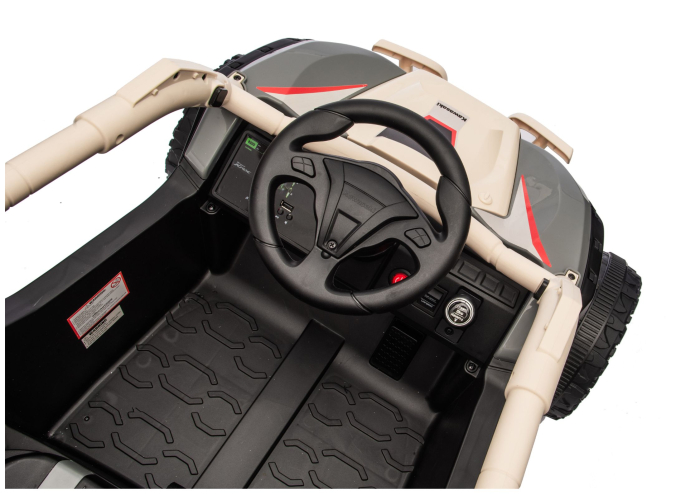 UTV Electric pentru Copii Kawasaki 24V Negru-Bej [9]