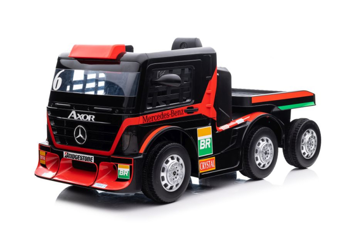Camion Electric pentru Copii Mercedes-Benz Axor 12V cu Remorcă Roșu [3]