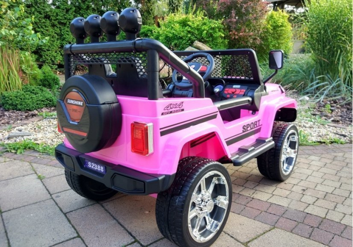 Mașină Electrică pentru Copii Jeep 4x4 12V 4x45W Roz [10]