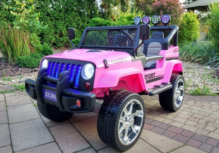 Mașină Electrică pentru Copii Jeep 4x4 12V 4x45W Roz [3]