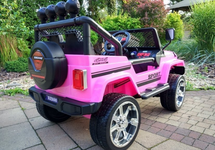 Mașină Electrică pentru Copii Jeep 4x4 12V 4x45W Roz [9]