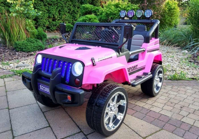 Mașină Electrică pentru Copii Jeep 4x4 12V 4x45W Roz [2]