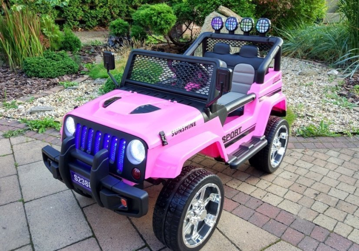 Mașină Electrică pentru Copii Jeep 4x4 12V 4x45W Roz [4]