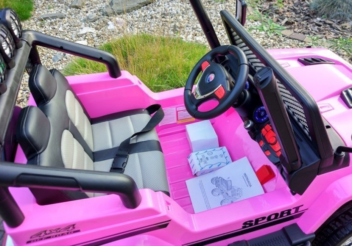 Mașină Electrică pentru Copii Jeep 4x4 12V 4x45W Roz [8]