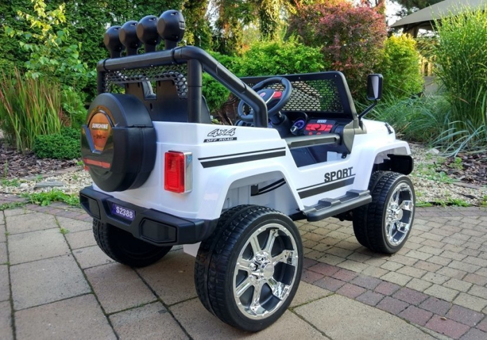 Mașină Electrică pentru Copii Jeep 4x4 12V 4x45W Alb [10]