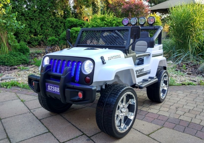 Mașină Electrică pentru Copii Jeep 4x4 12V 4x45W Alb [8]