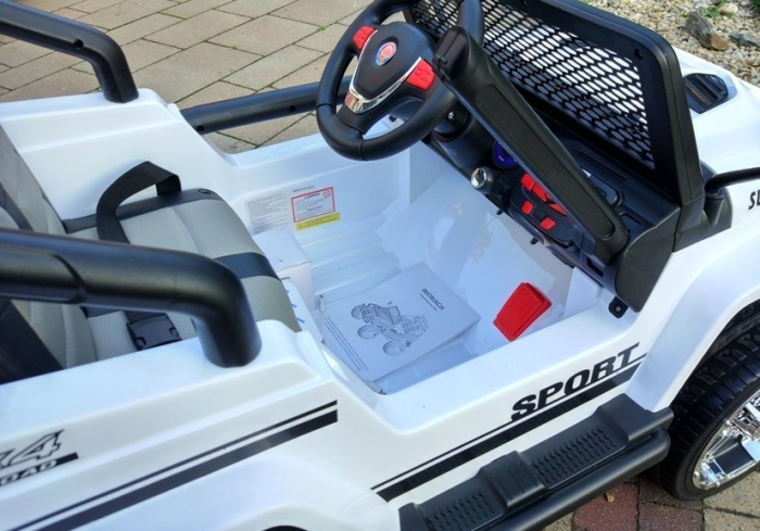 Mașină Electrică pentru Copii Jeep 4x4 12V 4x45W Alb [15]