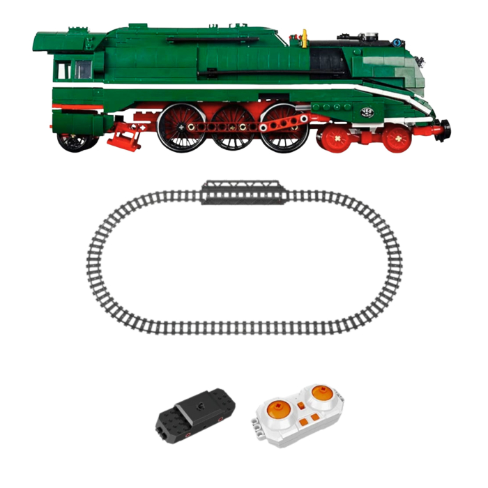 Locomotivă cu Aburi RC din Blocuri de Construcție 2348 Piese cu Șine [3]