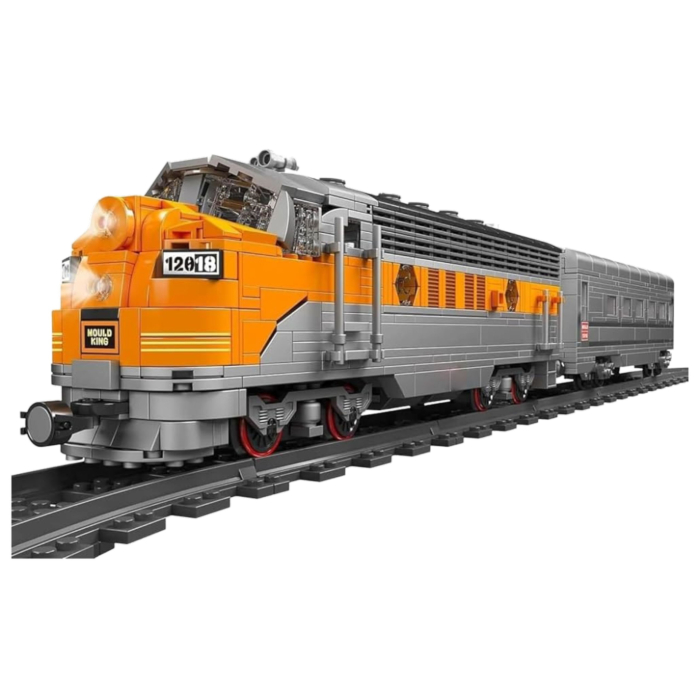 Tren RC din Blocuri de Construcție 1751 Piese cu Șine Gri-Galben [2]