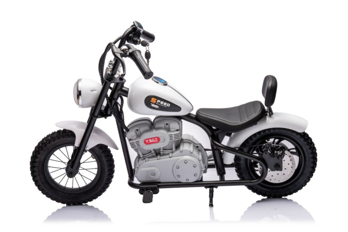 Motocicletă Electrică pentru Copii 36V 350W Albă [4]