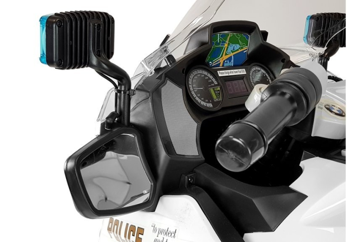 Motocicletă electrică pentru copii BMW Police – 12V | Alb [5]