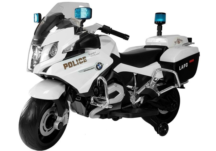 Motocicletă electrică pentru copii BMW Police – 12V | Alb [2]