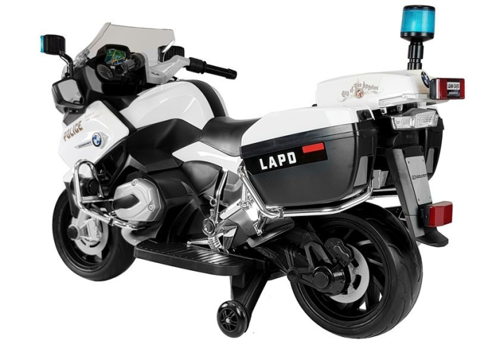 Motocicletă electrică pentru copii BMW Police – 12V | Alb [3]