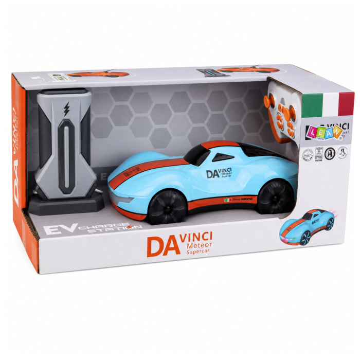 Mașină RC 1:16 cu lumini, efect de fum și încărcare USB – Albastru [6]