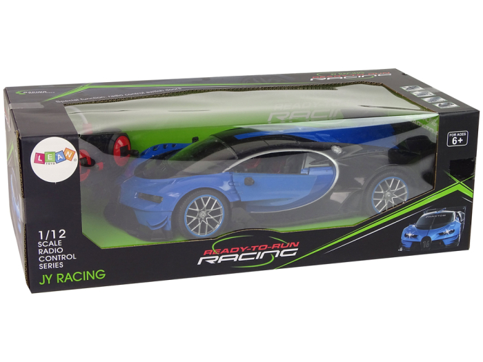 Mașină Sport RC 1:12 6V, Uși cu Deschidere din Telecomandă, LED – Albastru / Negru [6]