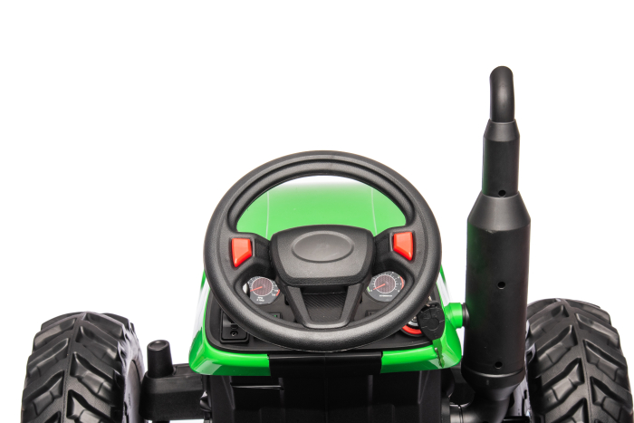 Tractor Electric pentru Copii 24V 2x95W cu Remorcă Verde Deschis [14]
