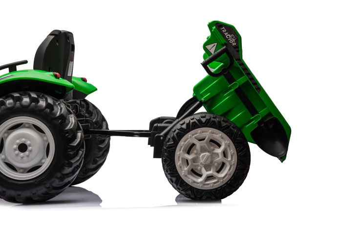 Tractor Electric pentru Copii 24V 2x95W cu Remorcă Verde Deschis [12]