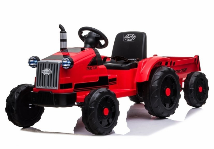 Tractor Electric pentru Copii 12V cu Remorcă Roșu [3]